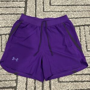 Mend Under Armour Black and Purple Shorts